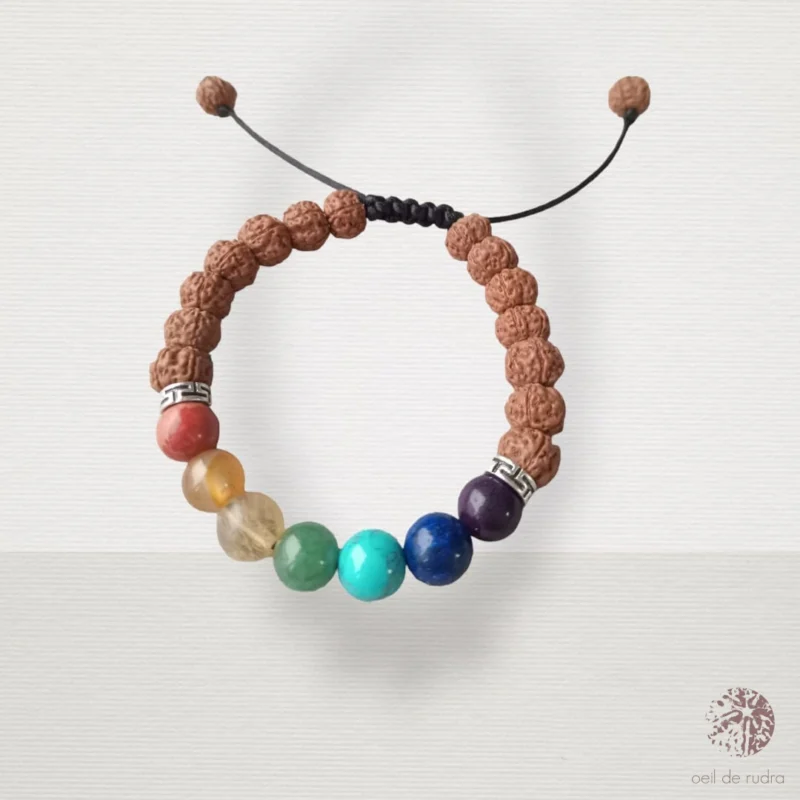 Bracelet 7 Chakras et Rudraksha