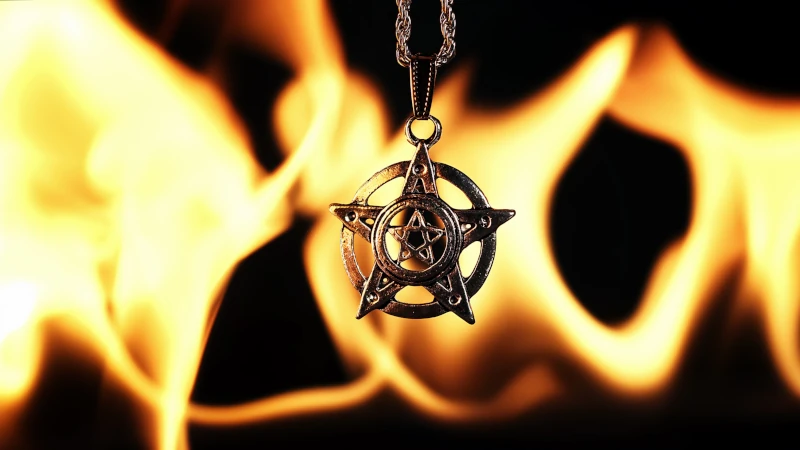 talisman de protection talisman - Symbole Pentagramme en feu