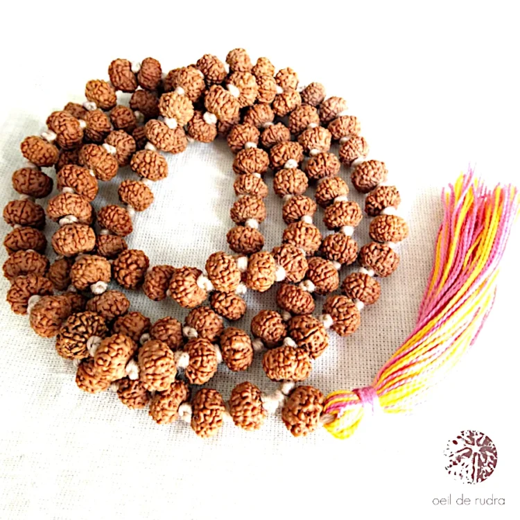 Mala de prières en Rudraksha 7 faces 108 perles